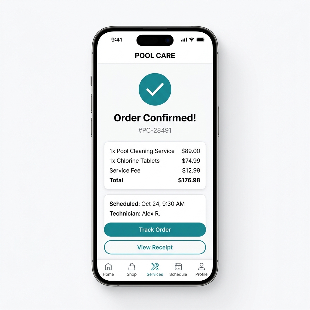 PoolConnex Order Confirmation